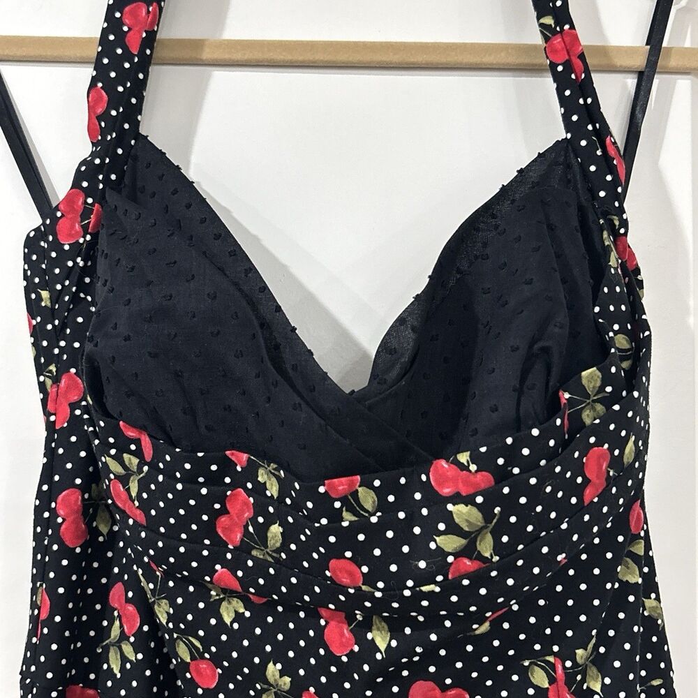Stop Staring Dress Womens XL Wiggle Midi Retro Pinup Black Cherry Halter NEW - Picture 3 of 15